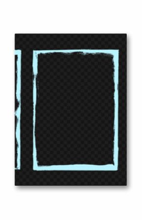 Photo edge picture overlay grunge frames. Realistic grunge texture border overlay, snow edges effect. Rectangular vintage paper texture with brush strokes, scratches and rough borders.