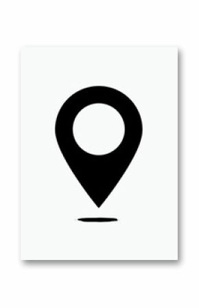 Minimalist location pin design with drop shadow effect