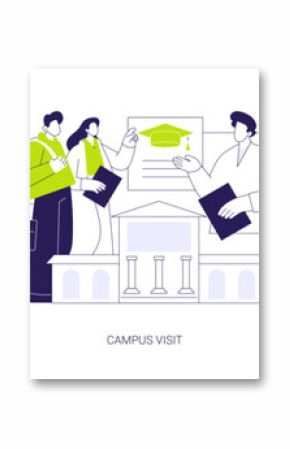 Connect with a college isolated cartoon vector illustrations se