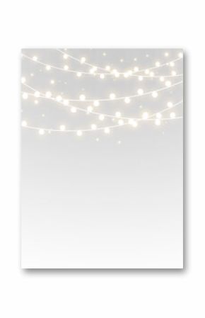 Background, Banner, Border, Birthday, Chain, Celebration — glowing christmas lights png with golden festive garland png