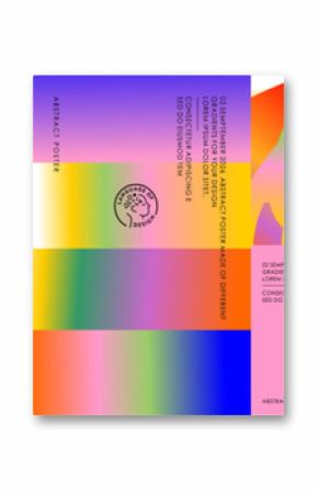 Gradient design. Abstract art.  Vector illustration of backgrounds, modern typography, shapes and spots for background, poster, magazine cover, corporate identity, label and web design