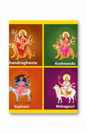 Goddess Navadurga nine Devi for the celebration of Chaitra Navratri festival