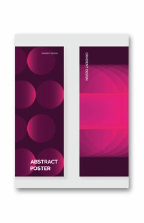 Modern gradient poster background vector set. Cover template with vibrant geometric shape in different. Modern Design for wall art, flyers, brochures, covers and web banners. 
