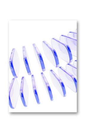 3d background with glass holographic rectangular plates rows. Abstract wave curve pattern. Transparent rectangle shapes with rounded corners, light purple gradient and motion effect