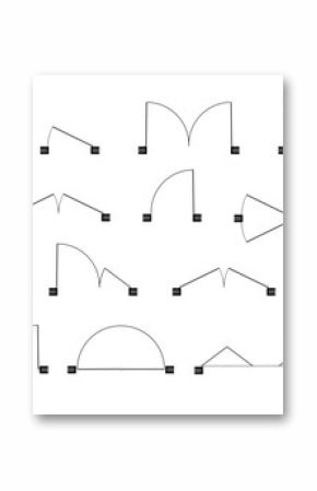 Doors for floor plan top view. Architectural icons for interior project. Construction graphic design element. Vector