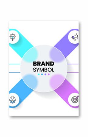 Infographic template. Glass circle with 4 banners