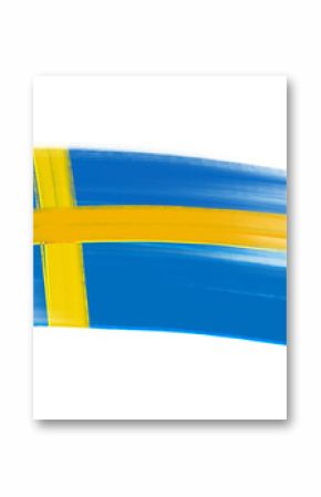 Swedish Flag Creative Brush Stroke Art