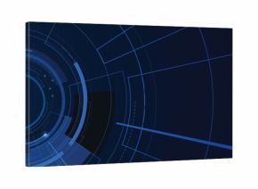 Technology science concept banner. Molecular technology structure with digital overlay