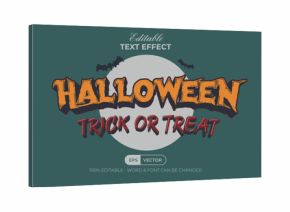 Halloween Text Effect Trick Or Treat Party Title Style. Editable Text Effect.