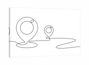 map pin icon symbol one line drawing continuous minimalism