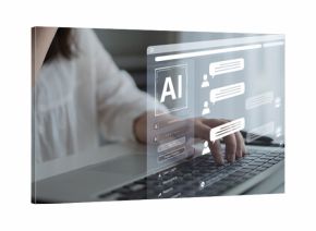 A user interface showing a conversational AI chatbot providing customer service. This virtual assistant answers user questions and provides support through an online platform. Fermion