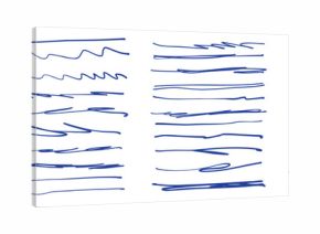 Hand drawn blue pen underline strokes. freehand pen stroke sketch brush scribbles, ink marker squiggle lines.