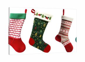 PNG Festive Christmas stockings collection, element set on transparent background