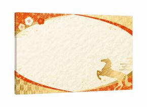 高級感のある 和柄 午年 和紙の背景 正月 新年 年賀状 2026年