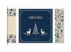 Cute Christmas cards with hand drawn elements, universal templates, great for greetings cards, invitations - vector design