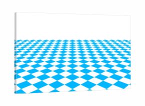 Blue checkerboard floor in perspective. Pool checkered tile pattern background. Retro horizontal chess board grid plane surface. Vintage empty bath room checker stage. Vector kitchen floor