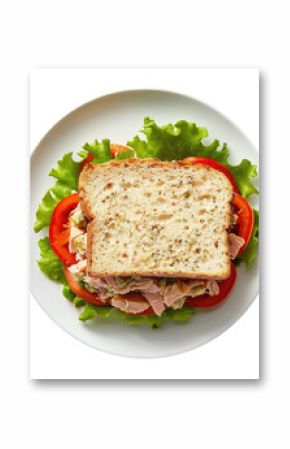 Delicious Tuna Salad Sandwich Isolated on a Transparent Background