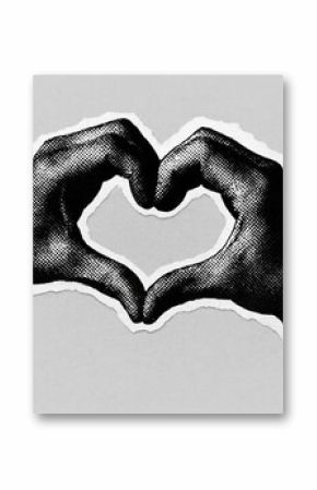 Vintage hands forming heart