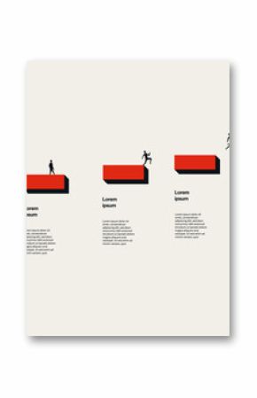Business Growth Infographic Template with Minimal Illustration. Editable eps10 vector.