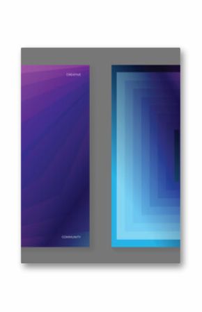 Modern gradient liquid glass poster background vector set.Cover template with vibrant perspective geometric prism shape. Ideal design for social media, cover, banner, wallpaper.