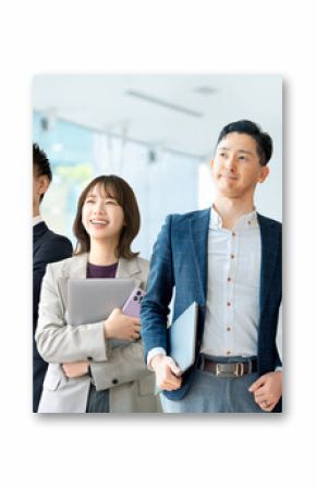 ビジネスマン男女4人のチームワークイメージ