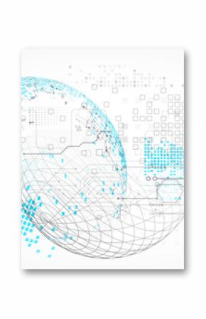 Science and technology background using hexagon and sphere shapes. Vector.