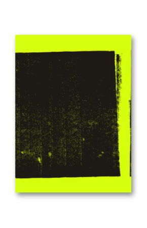 Black linocut stamp textures on acid green background. Handmade ink roller texture set with rough edges and aged effect. Grange urban backgrounds. Street art distress overlay. Lino ink block printing.