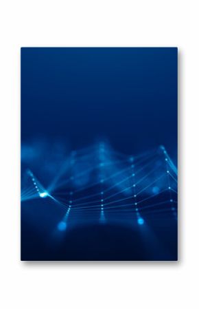 Abstract Futuristic Technology Data Wave Background with Glowing Blue Data Wave, AI Technology, Digital Network, and Innovation concept.