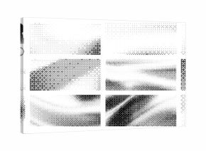 Gradient dither set with bit bg game and background bitmap pattern pixel. Retro gradation vector with speckle abstract grid and arcade 2D art white. Interface computer spread with geometry digital