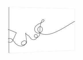 one line drawing of music notes decorative handdrawn