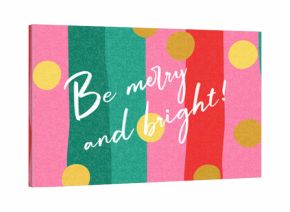 Christmas Holiday banner, card, poster, cover, background. Modern bright Xmas design with doodle hand drawn elements, stripes and golden confetti for season greetings, sales, print and ads.
