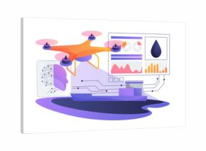 AI-Guided Oil Spill Trajectory Forecasting abstract concept vector illustration.