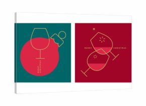 Christmas and New Year cards. Vector illustrations for holiday greeting card, background, website and social media banner, marketing material.