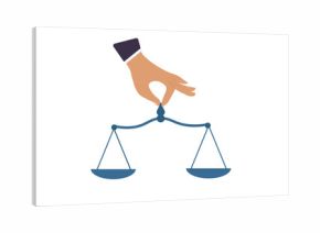 Illustration of scales of justic. Symbolizing fairness, law, equality, legal judgment, ethics and legal system