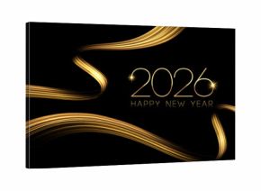 2026 Merry Christmas and Happy New Year Abstract Shiny Gold Glitter Decoration. Festive Background. Vector design element