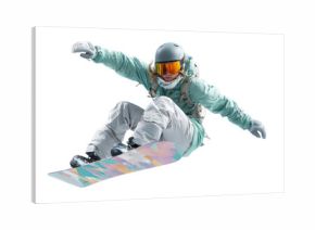 PNG Dynamic snowboarder in mid-air.