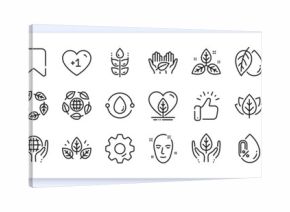 Organic cosmetics line icons. Interest rate, AI generate, Inflation icons. No alcohol free, synthetic fragrance. Slow fashion, sustainable textiles icons. Fair trade, eco organic cosmetics. Vector