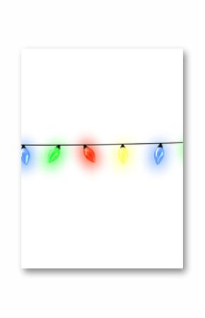 Christmas lights in a line