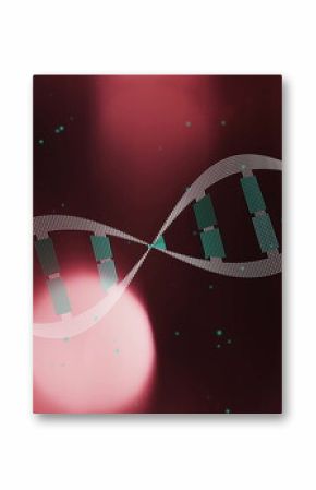 DNA strand image over blurred red and pink lights