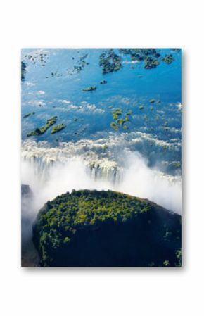 Zambezi river and Victoria Falls, aerial view