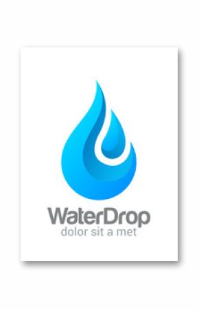 Waterdrop vector logo design. Clear Water dropplet