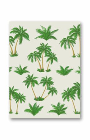 Tropical palm trees set