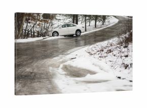 automobile slid off icy country road