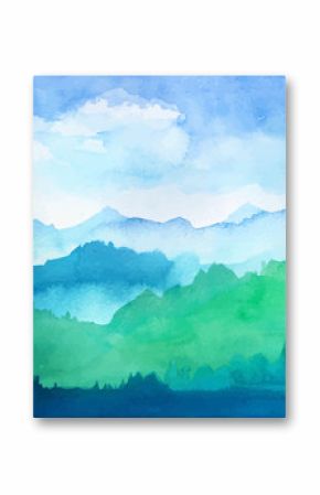 watercolor mountains