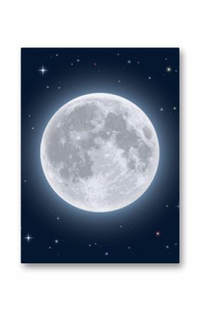 Realistic full moon. Detailed vector illustration