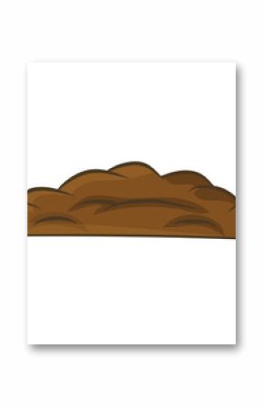 Pile of ground, heap of soil - vector illustration isolated on w