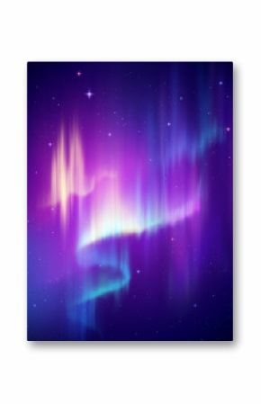 Aurora Borealis abstract background, northern lights in polar night sky illustration, natural phenomenon, cosmic miracle, wonder, neon glowing lines, ultraviolet spectrum