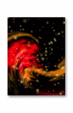 Image of flames and glowing lights on dark background
