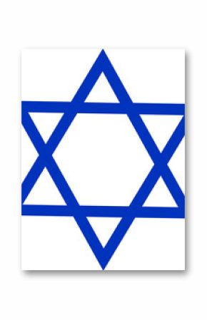 Flat illustration is featuring blue six-pointed star graphic on transparent background