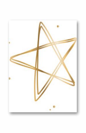 Displaying flat five-pointed star outline with scattered golden dots on transparent background